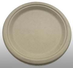 EP9 EccoCane 9" Round No PFAS Added Natural Bagasse Blend Plate