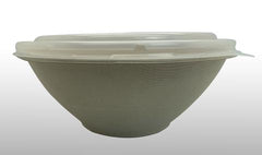 EB832 EccoCane 32oz 8" Round No PFAS Added Natural Bagasse Blend Container
